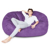 Lumaland Luxurious Giant 6Ft Bean Bag Chair With Microsuede Cover Ultra Soft Foam Filling Washable Large Bean Bag Sofa For K