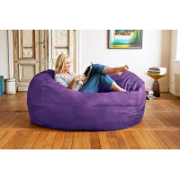 Lumaland Luxurious Giant 6Ft Bean Bag Chair With Microsuede Cover Ultra Soft Foam Filling Washable Large Bean Bag Sofa For K