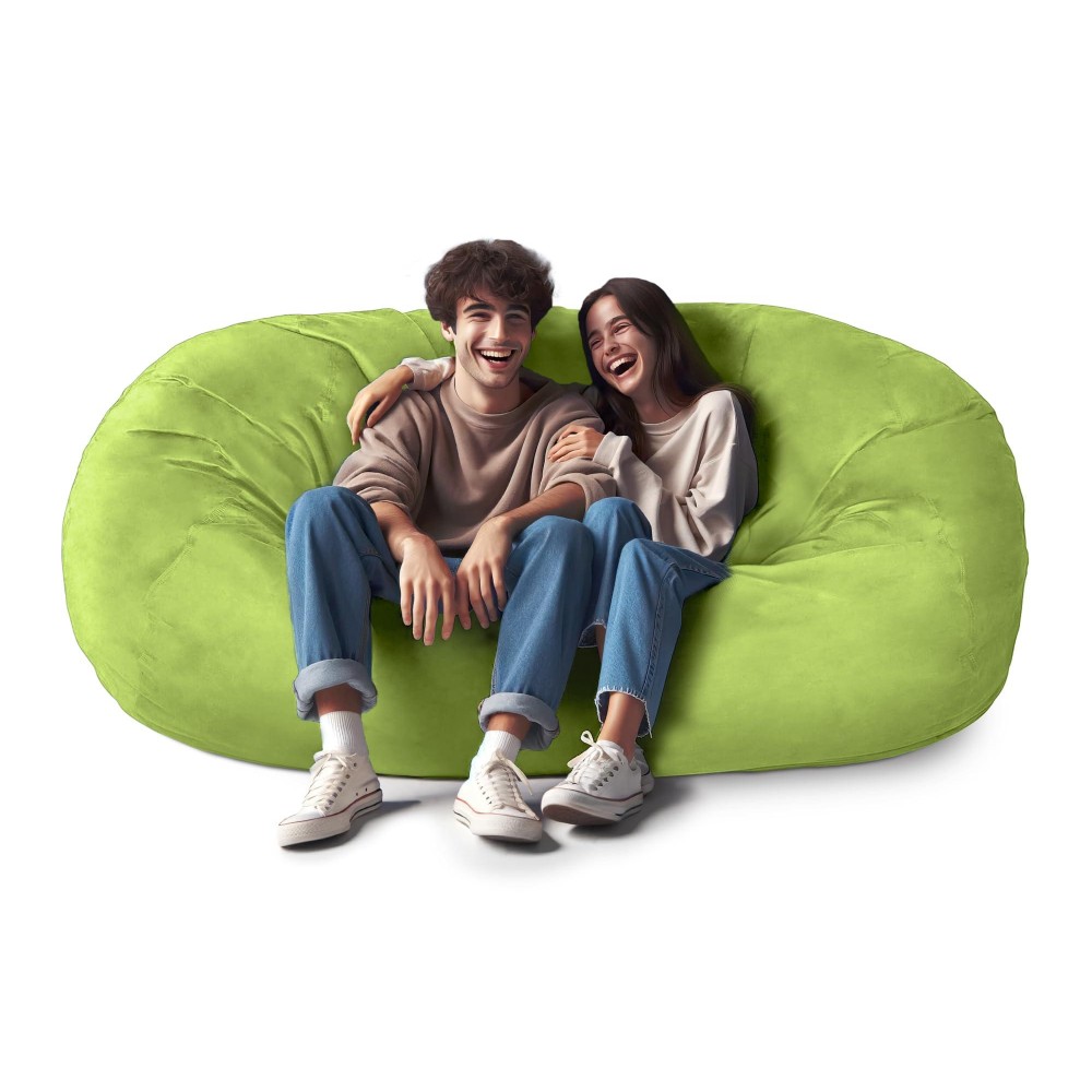 Lumaland Luxurious Giant 6Ft Bean Bag Chair With Microsuede Cover Ultra Soft Foam Filling Washable Large Bean Bag Sofa For K