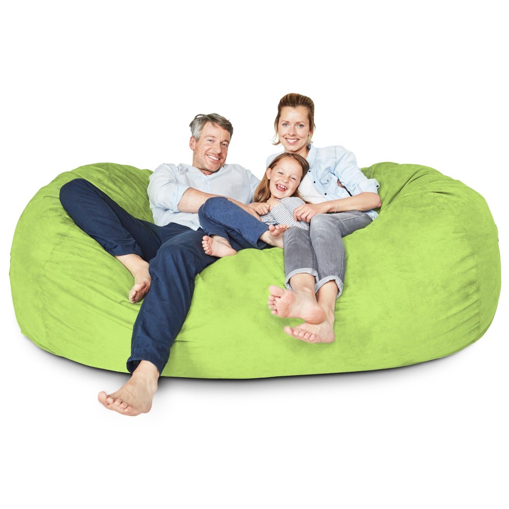 Lumaland Luxurious Giant 7Ft Bean Bag Chair With Microsuede Cover Ultra Soft Foam Filling Washable Jumbo Bean Bag Sofa For K