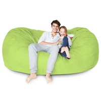 Lumaland Luxurious Giant 7Ft Bean Bag Chair With Microsuede Cover Ultra Soft Foam Filling Washable Jumbo Bean Bag Sofa For K