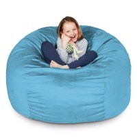 Lumaland Luxurious 3Ft Bean Bag Chair With Microsuede Cover Ultra Soft Foam Filling Washable Small Bean Bag Sofa For Kids T