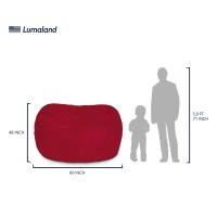 Lumaland Luxurious 5Ft Bean Bag Chair With Microsuede Cover Ultra Soft Foam Filling Washable Large Bean Bag Sofa For Kids T