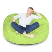 Lumaland Luxurious 5Ft Bean Bag Chair With Microsuede Cover Ultra Soft Foam Filling Washable Large Bean Bag Sofa For Kids T