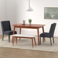 Homepop Dinah Modern Dining Chair Set Of 2 Navy 38X20X26 Inches