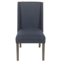 Homepop Dinah Modern Dining Chair Set Of 2 Navy 38X20X26 Inches