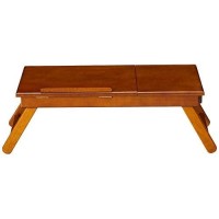Winsome Anderson, Flip Top with Drawer, Foldable Legs Lap Desk, Teak, 25.37x13.78x8.06