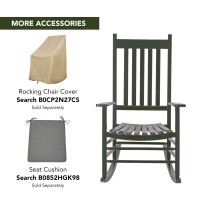 Shine Company Vermont Porch Rocker High Back Wood Rocking Chair Dark Green