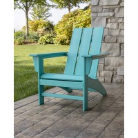 Polywood Ad420Sr Modern Adirondack Chair Sunset Red Durable High Density Polyethylene Construction Easy Assembly Waterproof