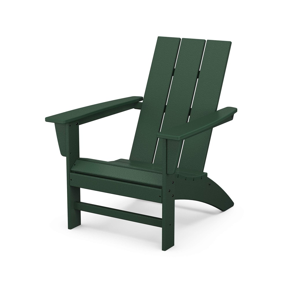 Polywood Stackable Adirondack Chair Green Polyethylene