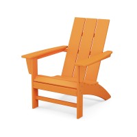 Polywood Ad420Ta Modern Adirondack Chair Tangerine