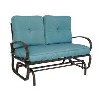 Kozyard Cozy Patio Glider Bench Outdoor Rocking Loveseat With Sturdy Frame And Cushioned Seats For Patio Yard Rocker Swing