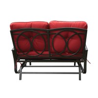 Kozyard Cozy Patio Glider Bench Outdoor Rocking Loveseat With Sturdy Frame And Cushioned Seats For Patio Yard Rocker Swing