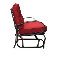 Kozyard Cozy Patio Glider Bench Outdoor Rocking Loveseat With Sturdy Frame And Cushioned Seats For Patio Yard Rocker Swing