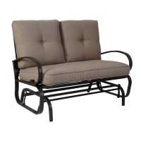 Kozyard Cozy Patio Glider Bench Outdoor Rocking Loveseat With Sturdy Frame And Cushioned Seats For Patio Yard Rocker Swing