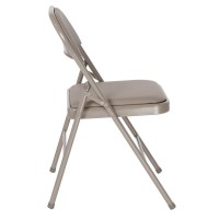 Hercules Series Double Braced Gray Vinyl Folding Chair