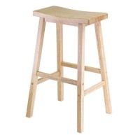Contemporary Wood Counter Height Stool | Natural Finish | 17.9