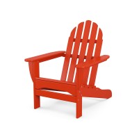 Polywood Ad4030Sr Classic Outdoor Adirondack Chair Sunset Red