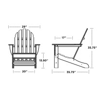 Polywood Ad4030Sr Classic Outdoor Adirondack Chair Sunset Red