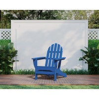 Polywood Ad4030Pb Classic Outdoor Adirondack Chair Pacific Blue