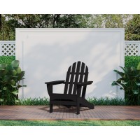 Polywood Ad4030Bl Classic Outdoor Adirondack Chair Black