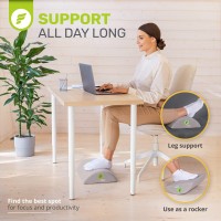 Ergofoam Ergonomic Foot Rest Under Desk - Premium Velvet Soft Foam Footrest For Desk - Most Comfortable Desk Foot Rest In The World For Lumbar, Back, Knee Pain - Foot Stool Rocker (Grey)