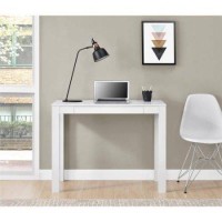 Mainstays Furniture New Parsons Desk With Drawer, Multiple Colors (White)