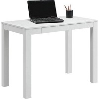 Mainstays Furniture New Parsons Desk With Drawer, Multiple Colors (White)