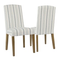 Homepop Classic Parsons Dining Chair Blue Calypso Stripe Set Of 2