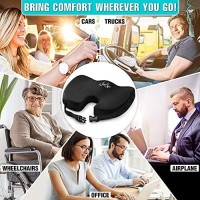 Bod Support Seat Cushion With Straps - Seat Cushion For Desk Chair, Car Seat Cushion, Office Chair Cushion Tailbone Pain Relief Cushion Design To Relieve Sciatica Coccyx From Prolonged Sitting (Black)