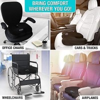 Bod Support Seat Cushion With Straps - Seat Cushion For Desk Chair, Car Seat Cushion, Office Chair Cushion Tailbone Pain Relief Cushion Design To Relieve Sciatica Coccyx From Prolonged Sitting (Black)