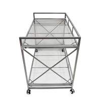 Christopher Knight Home Danae Industrial Modern Iron And Glass Bar Cart, Silver