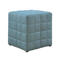 Monarch Specialties Ottoman Cube Chair Modern Tufted Cube Ottoman Linen Gold