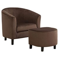 Monarch Specialties Accent Chair, Ottoman Brown