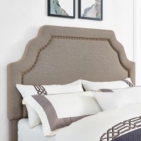 Loren Upholstered FullQueen Headboard Oatmeal Linen