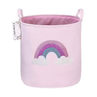 Fankang Storage Baskets,Collapsible Convenient Nursery Hamper/Laundry Bin/Toy Collection Organizer For Kid'S Room(Pink Rainbow)