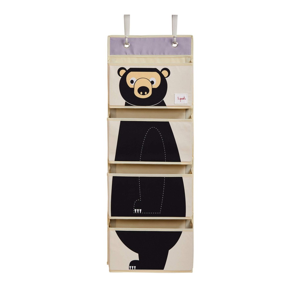 3 Sprouts Hanging Wall Organizer- Storage For Nursery And Changing Tables, Bear