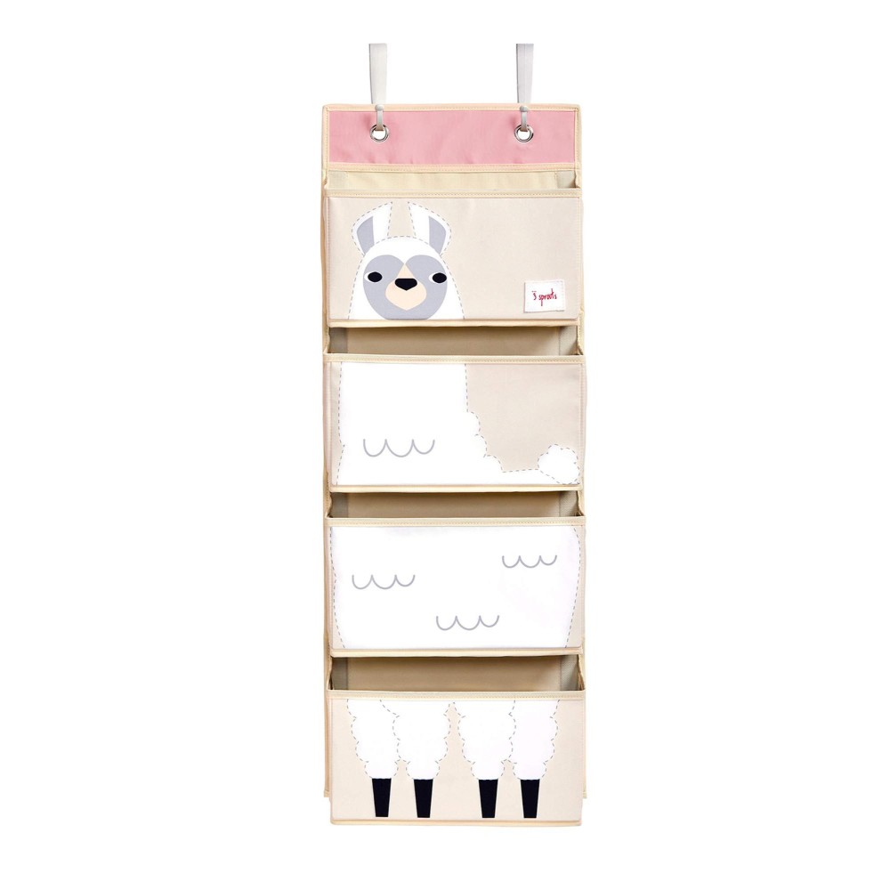 3 Sprouts Hanging Wall Organizer- Storage For Nursery And Changing Tables, Llama
