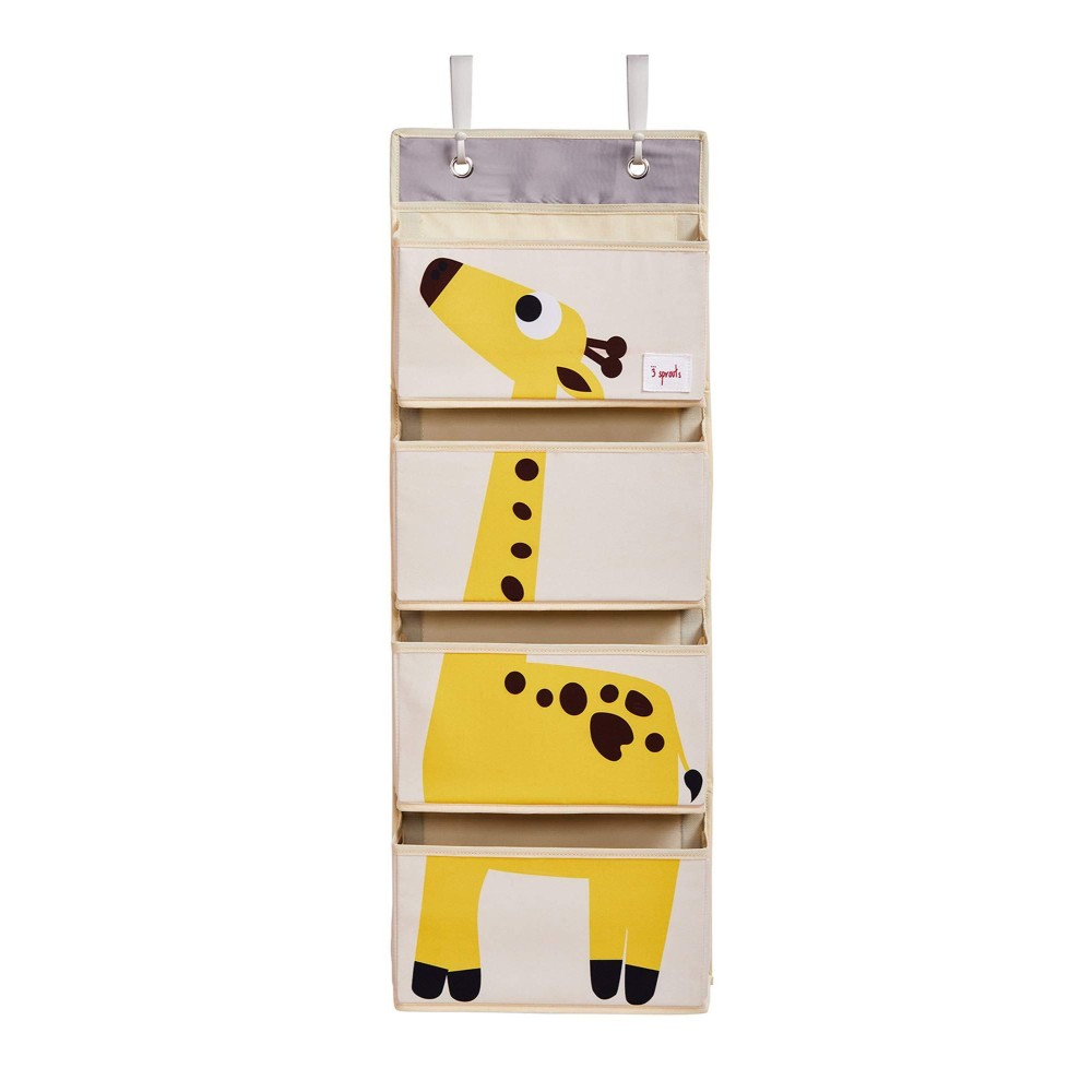 3 Sprouts Hanging Wall Organizer- Storage For Nursery And Changing Tables, Giraffe
