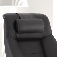 RelaxR Montreal Recliner and Ottoman with Pillow in Espresso Top Grain Leather