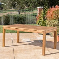 Christopher Knight Home Wilson Outdoor Expandable Acacia Wood Dining Table , Teak Finish