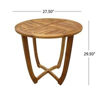 Christopher Knight Home Carina Accent Round Table, Teak Finish Brown