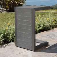 Christopher Knight Home Cape Coral Outdoor Aluminum C-Shaped Side Table, Grey