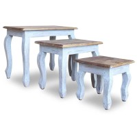 Vidaxl Nesting Table Set 3 Pieces Solid Reclaimed Wood