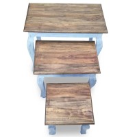 Vidaxl Nesting Table Set 3 Pieces Solid Reclaimed Wood