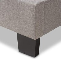 Baxton Studio Hampton Modern And Contemporary Light Grey Fabric Upholstered Full Size Bed