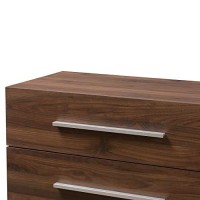 Baxton Studio Auburn Mid-Century Modern Walnut Brown Finished Wood 4-Drawer Chest