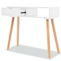 Vidaxl White Console Table Side Table Living Room Coffee Table Entrance Furniture Furniture Furniture Solid Pine Wood