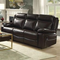 Acme Corra Faux Leather Reclining Sofa in Espresso