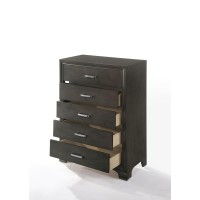 Acme Carine 5 Drawer Wooden Chest In Gray